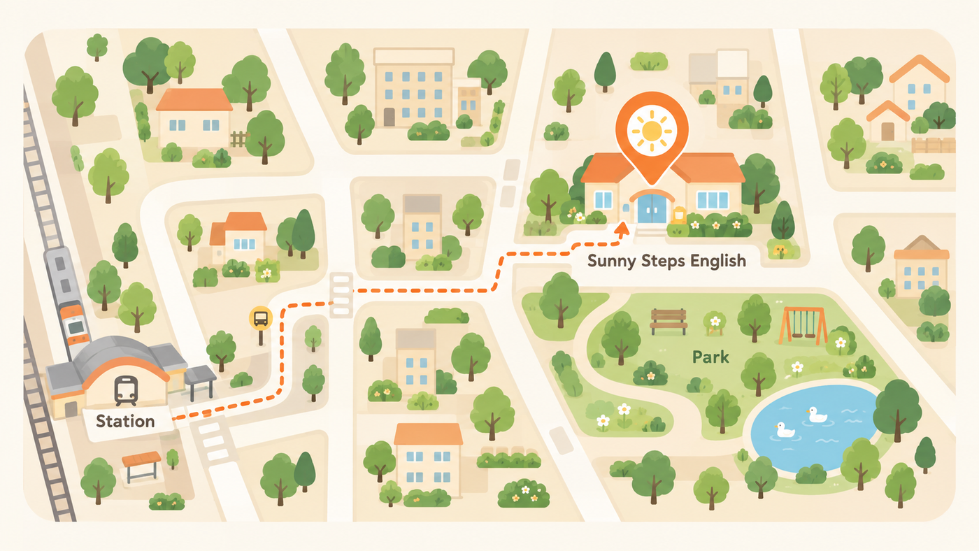 Sunny Steps English周辺のデモ地図